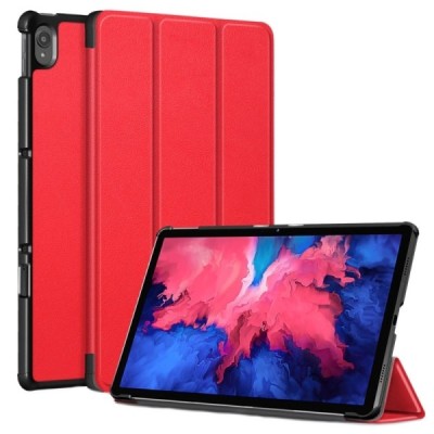 Lenovo Tab P11 11" (J606F) atverčiamas raudonas odinis dėklas (sulankstomas) | Priedai.lt