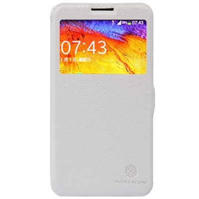 Samsung Galaxy Note 3 Neo N7505 baltas odinis atverčiamas Nillkin Fresh dėklas / Priedai.lt