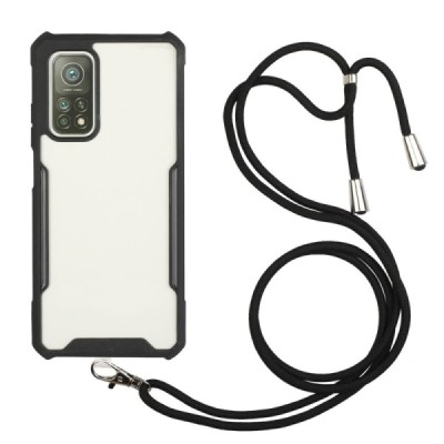 Xiaomi Mi 10T (Mi 10T Pro) skaidrus juodos spalvos apvadais kieto silikono (TPU) dėklas | Priedai.lt