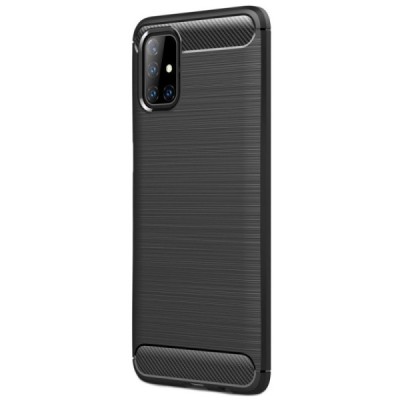 Samsung Galaxy M51 (M515) „Carbon“ kieto silikono TPU juodas dėklas - nugarėlė | Priedai.lt
