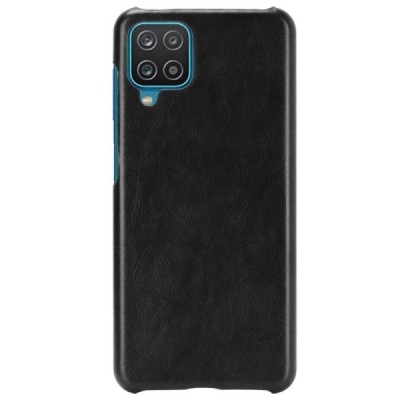 Soft Slim serijos Samsung Galaxy A12 (A125F) juodas odinis dėklas - nugarėlė | Priedai.lt