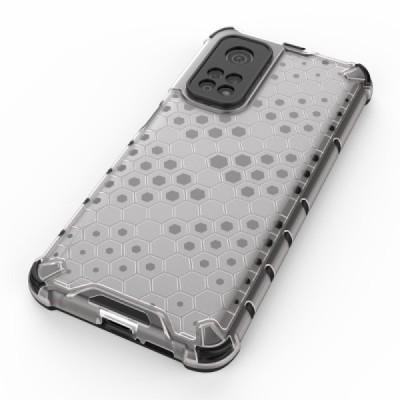 Honeycomb sustiprintos apsaugos Xiaomi Mi 10T (Mi 10T Pro) skaidrus kieto silikono (TPU) ir plastiko dėklas | Priedai.lt
