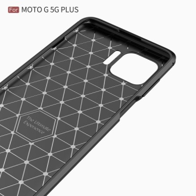 Motorola Moto G 5G Plus „Carbon“ kieto silikono TPU juodas dėklas - nugarėlė | Priedai.lt