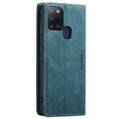 Samsung Galaxy A21s (A217) CaseMe Retro solidus atverčiamas žalias odinis dėklas - knygutė | Priedai.lt