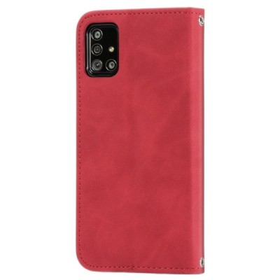 Samsung Galaxy A51 (A515) „Split“ raudonas odinis atverčiamas dėklas - knygutė | Priedai.lt
