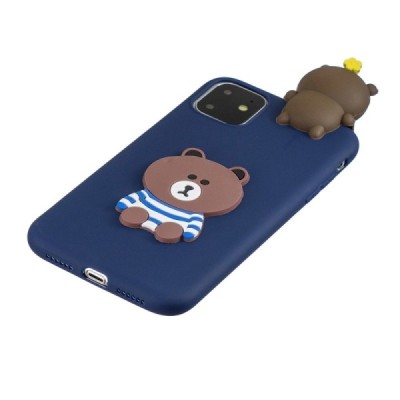 Apple iPhone 11 „Squezy“ Bear kieto silikono TPU mėlynas dėklas - nugarėlė | Priedai.lt