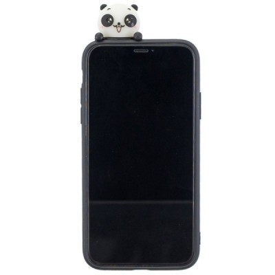 Apple iPhone 11 „Squezy“ Panda kieto silikono TPU juodas dėklas - nugarėlė | Priedai.lt