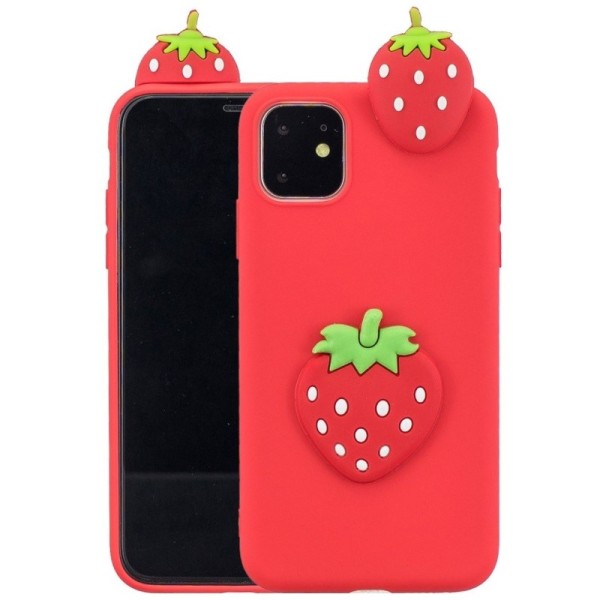 „Squezy“ Strawberry kieto silikono (TPU) dėklas - raudonas (iPhone 11)