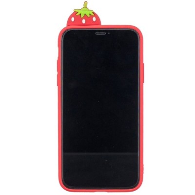 Apple iPhone 11 „Squezy“ Strawberry kieto silikono TPU raudonas dėklas - nugarėlė | Priedai.lt