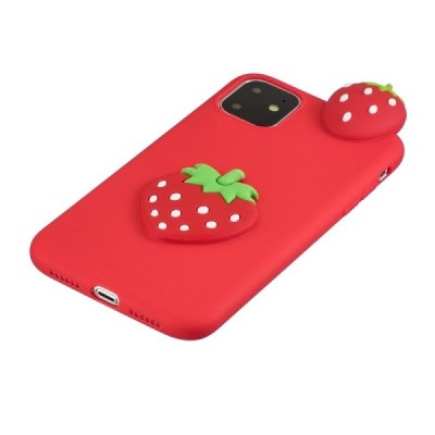 Apple iPhone 11 „Squezy“ Strawberry kieto silikono TPU raudonas dėklas - nugarėlė | Priedai.lt