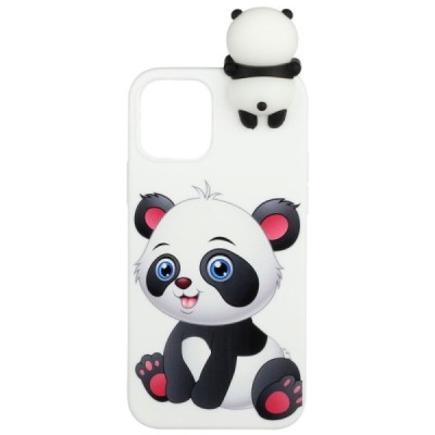 Apple iPhone 12 (12 Pro) „Squezy“ Panda kieto silikono TPU baltas dėklas - nugarėlė | Priedai.lt