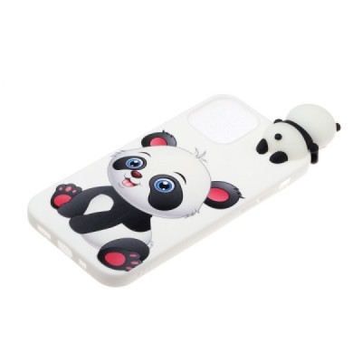 Apple iPhone 12 (12 Pro) „Squezy“ Panda kieto silikono TPU baltas dėklas - nugarėlė | Priedai.lt