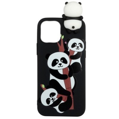Apple iPhone 12 (12 Pro) „Squezy“ Pandas kieto silikono TPU juodas dėklas - nugarėlė | Priedai.lt