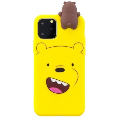 Apple iPhone 11 Pro „Squezy“ Bear kieto silikono TPU geltonas dėklas - nugarėlė | Priedai.lt