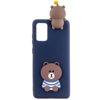 Samsung Galaxy A41 (A415F) „Squezy“ Bear kieto silikono TPU mėlynas dėklas - nugarėlė | Priedai.lt