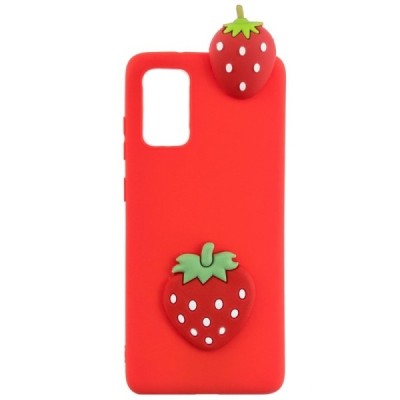 Samsung Galaxy A41 (A415F) „Squezy“ Strawberry kieto silikono TPU raudonas dėklas - nugarėlė | Priedai.lt