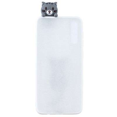 Samsung Galaxy A50 A505F (A50s A507F, A30s A307F) „Squezy“ Cat kieto silikono TPU baltas dėklas - nugarėlė | Priedai.lt