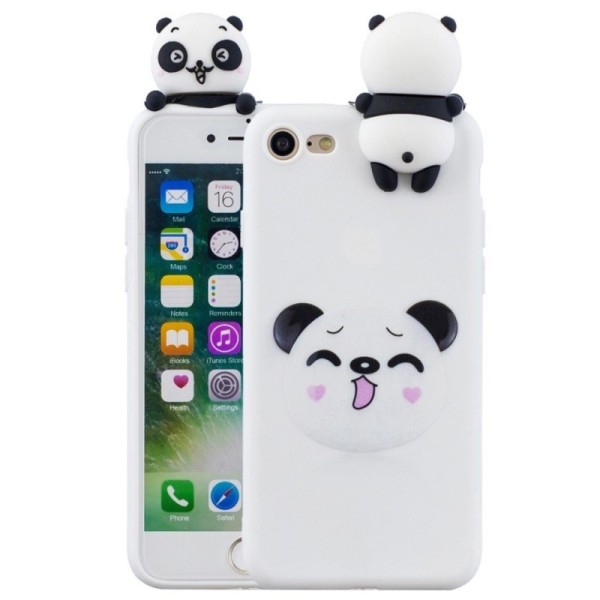 „Squezy“ Panda kieto silikono (TPU) dėklas - baltas (iPhone 7 / 8 / SE 2020 / SE 2022)