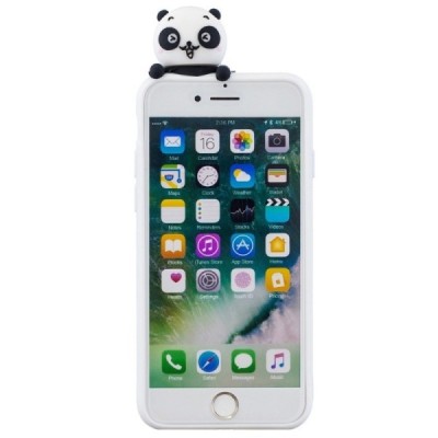 Apple iPhone 7 (iPhone 8, SE 2020) „Squezy“ Panda kieto silikono TPU baltas dėklas - nugarėlė | Priedai.lt