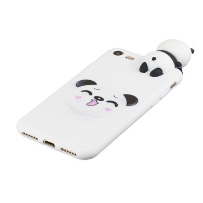 Apple iPhone 7 (iPhone 8, SE 2020) „Squezy“ Panda kieto silikono TPU baltas dėklas - nugarėlė | Priedai.lt