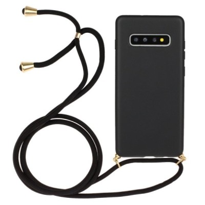 Samsung Galaxy S10 (G973) Strap kieto silikono TPU juodas dėklas - nugarėlė | Priedai.lt