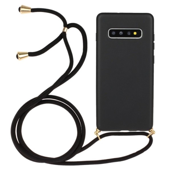 „Strap“ kieto silikono (TPU) dėklas - juodas (Galaxy S10)