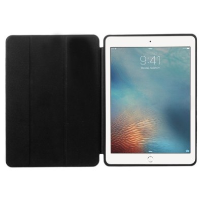 Apple iPad Pro 9.7" klasikinis atverčiamas juodas odinis dėklas | Priedai.lt