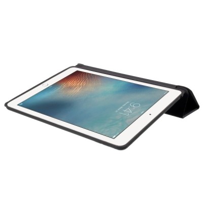 Apple iPad Pro 9.7" klasikinis atverčiamas juodas odinis dėklas | Priedai.lt
