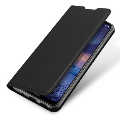„Dux Ducis“ Skin serijos Nokia 5.4 (2020) juodas odinis atverčiamas dėklas | Priedai.lt
