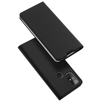 „Dux Ducis“ Skin serijos OnePlus Nord N10 5G juodas odinis atverčiamas dėklas | Priedai.lt