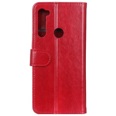 Samsung Galaxy M11 (M115F) atverčiamas raudonas odinis dėklas - piniginė | Priedai.lt