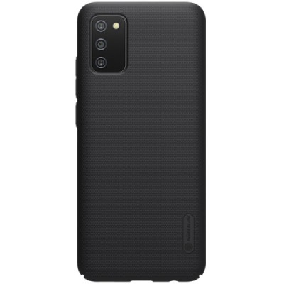 Samsung Galaxy M02s „Nillkin“ Frosted Shield juodas plastikinis dėklas, nugarėlė | Priedai.lt