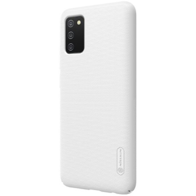 Samsung Galaxy M02s „Nillkin“ Frosted Shield baltas plastikinis dėklas, nugarėlė | Priedai.lt