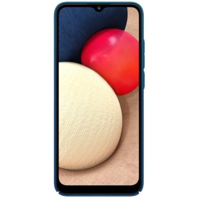 Samsung Galaxy M02s „Nillkin“ Frosted Shield mėlynas plastikinis dėklas, nugarėlė | Priedai.lt