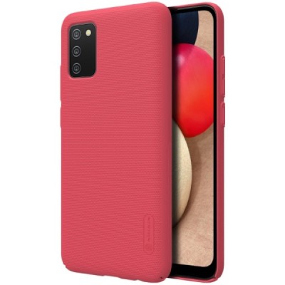 Samsung Galaxy M02s „Nillkin“ Frosted Shield raudonas plastikinis dėklas, nugarėlė | Priedai.lt