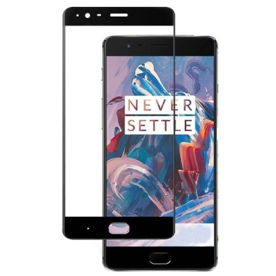 OnePlus 3 (OnePlus Three) „Calans“ 9H Tempered Glass sustiprintos apsaugos juodas pilnai dengiantis apsauginis ekrano stiklas 0,