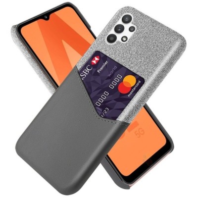 „KSQ“ Shell Samsung Galaxy A32 5G pilkas odinis dėklas - nugarėlė su kišenėle kortelėms | Priedai.lt