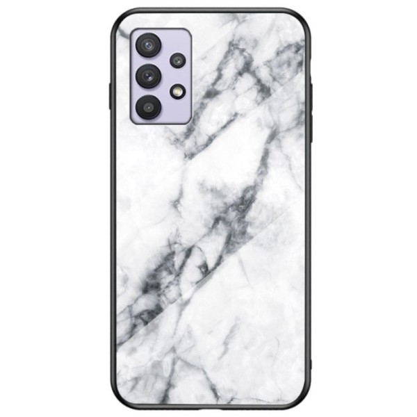 „Marble“ kieto silikono (TPU) dėklas - baltas (Galaxy A32 5G)