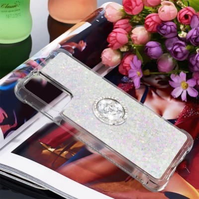 Samsung Galaxy A32 5G Shine Kickstand kieto silikono TPU skaidrus dėklas - nugarėlė | Priedai.lt
