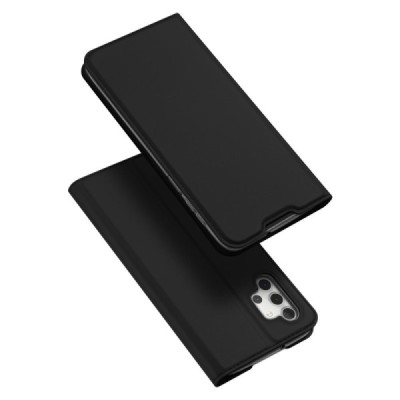 Dux Ducis Skin serijos Samsung Galaxy A32 5G juodas odinis atverčiamas dėklas | Priedai.lt