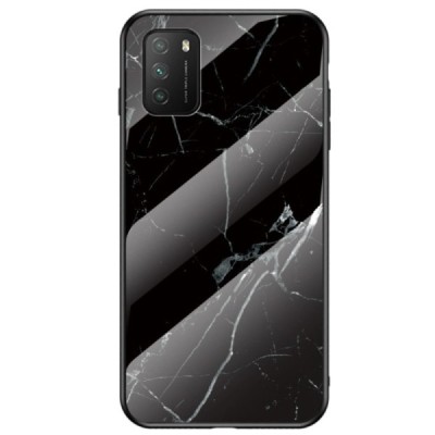 Xiaomi Redmi 9T 5G „Marble“ kieto silikono TPU juodas dėklas - nugarėlė | Priedai.lt