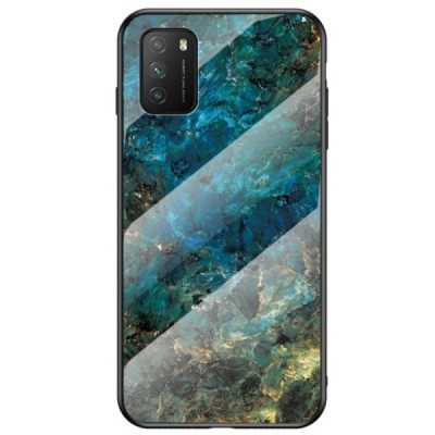 Xiaomi Redmi 9T 5G „Marble“ kieto silikono TPU mėlynas dėklas - nugarėlė | Priedai.lt