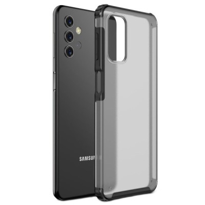 Samsung Galaxy A32 5G Armor matinis juodos spalvos apvadais kieto silikono (TPU) dėklas | Priedai.lt