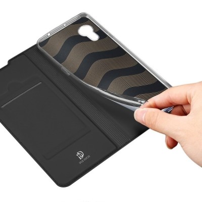 „Dux Ducis“ Skin serijos Samsung Galaxy Xcover 5 (G525) juodas odinis atverčiamas dėklas | Priedai.lt