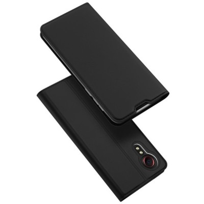 „Dux Ducis“ Skin serijos Samsung Galaxy Xcover 5 (G525) juodas odinis atverčiamas dėklas | Priedai.lt