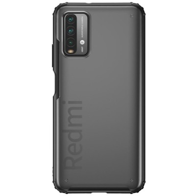 Xiaomi Redmi 9T 5G Armor matinis juodos spalvos apvadais kieto silikono (TPU) dėklas | Priedai.lt