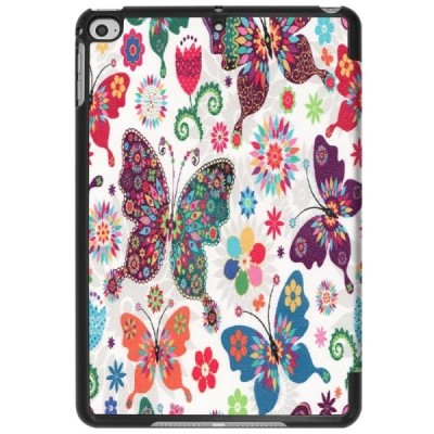 Apple iPad mini 4 (iPad mini 2019) atverčiamas spalvotas „Butterflies“ dėklas - knygutė | Priedai.lt