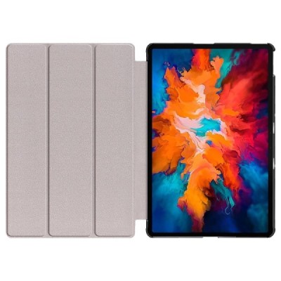 Lenovo Tab P11 Pro 11.5" (J706F) atverčiamas pilkas odinis dėklas (sulankstomas) | Priedai.lt