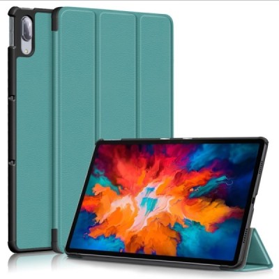 Lenovo Tab P11 Pro 11.5" (J706F) atverčiamas žalias odinis dėklas (sulankstomas) | Priedai.lt