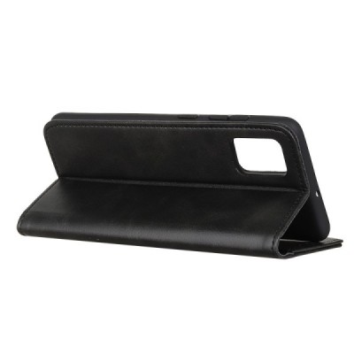 Samsung Galaxy A72 5G (A726B, A725F) „Split“ juodas odinis atverčiamas dėklas - knygutė | Priedai.lt